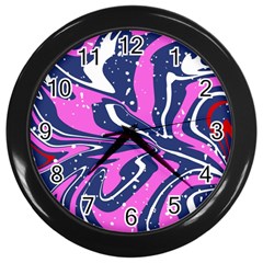 Texture Multicolour Grunge Wall Clock (black) by Cemarart