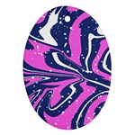 Texture Multicolour Grunge Oval Ornament (Two Sides) Back