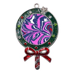 Texture Multicolour Grunge Metal X mas Lollipop With Crystal Ornament