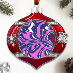 Texture Multicolour Grunge Metal Snowflake And Bell Red Ornament by Cemarart