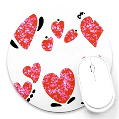 Elements Scribbles Brush Doodles Round Mousepad by Cemarart