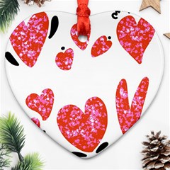 Elements Scribbles Brush Doodles Heart Ornament (two Sides)