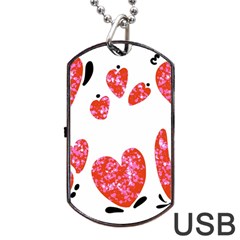 Elements Scribbles Brush Doodles Dog Tag Usb Flash (one Side) by Cemarart