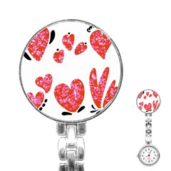 Elements Scribbles Brush Doodles Stainless Steel Nurses Watch by Cemarart