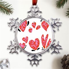 Elements Scribbles Brush Doodles Metal Large Snowflake Ornament by Cemarart