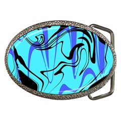 Mint Background Swirl Blue Black Belt Buckles by Cemarart