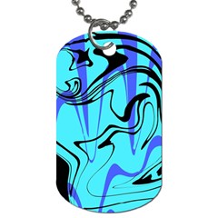 Mint Background Swirl Blue Black Dog Tag (two Sides) by Cemarart