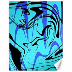 Mint Background Swirl Blue Black Canvas 12  X 16  by Cemarart