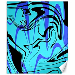 Mint Background Swirl Blue Black Canvas 20  X 24  by Cemarart