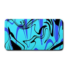 Mint Background Swirl Blue Black Medium Bar Mat by Cemarart