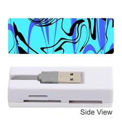 Mint Background Swirl Blue Black Memory Card Reader (stick) by Cemarart