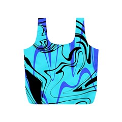 Mint Background Swirl Blue Black Full Print Recycle Bag (s) by Cemarart