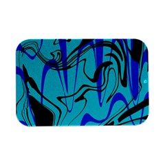 Mint Background Swirl Blue Black Open Lid Metal Box (silver)   by Cemarart