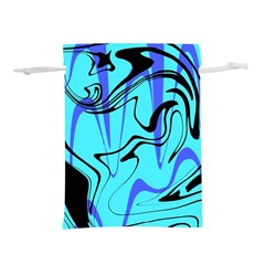 Mint Background Swirl Blue Black Lightweight Drawstring Pouch (l) by Cemarart