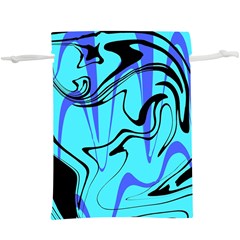 Mint Background Swirl Blue Black Lightweight Drawstring Pouch (xl) by Cemarart