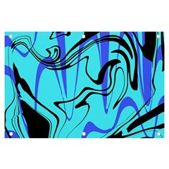 Mint Background Swirl Blue Black Banner And Sign 6  X 4  by Cemarart