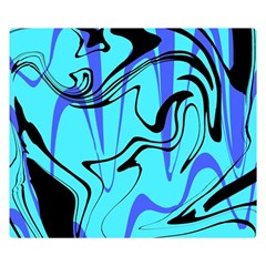 Mint Background Swirl Blue Black Premium Plush Fleece Blanket (small) by Cemarart