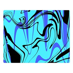 Mint Background Swirl Blue Black Premium Plush Fleece Blanket (large) by Cemarart