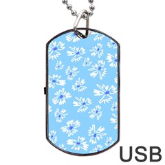 Flowers Pattern Print Floral Cute Dog Tag Usb Flash (one Side) by Cemarart