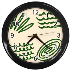 Elements Scribbles Wiggly Lines Wall Clock (black) by Cemarart