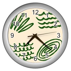 Elements Scribbles Wiggly Lines Wall Clock (silver) by Cemarart