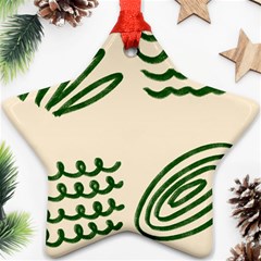 Elements Scribbles Wiggly Lines Star Ornament (two Sides) by Cemarart