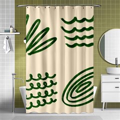 Elements Scribbles Wiggly Lines Shower Curtain 48  X 72  (small)  by Cemarart