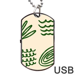 Elements Scribbles Wiggly Lines Dog Tag Usb Flash (one Side) by Cemarart