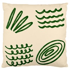 Elements Scribbles Wiggly Lines Large Premium Plush Fleece Cushion Case (one Side) by Cemarart