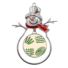 Elements Scribbles Wiggly Lines Metal Snowman Ornament