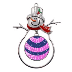 Texture Grunge Speckles Dot Metal Snowman Ornament