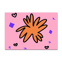 Doodle Flower Sparkles Orange Pink Sticker A4 (10 Pack) by Cemarart