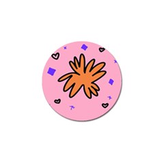 Doodle Flower Sparkles Orange Pink Golf Ball Marker (10 Pack) by Cemarart