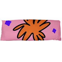 Doodle Flower Sparkles Orange Pink Body Pillow Case Dakimakura (two Sides) by Cemarart