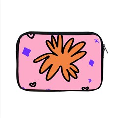 Doodle Flower Sparkles Orange Pink Apple Macbook Pro 15  Zipper Case by Cemarart