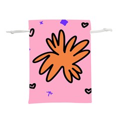 Doodle Flower Sparkles Orange Pink Lightweight Drawstring Pouch (m)