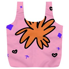 Doodle Flower Sparkles Orange Pink Full Print Recycle Bag (xxl) by Cemarart