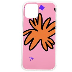 Doodle Flower Sparkles Orange Pink Iphone 12 Pro Max Tpu Uv Print Case by Cemarart