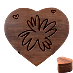 Doodle Flower Sparkles Orange Pink Heart Wood Jewelry Box Front