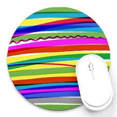 Print Ink Colorful Background Round Mousepad by Cemarart