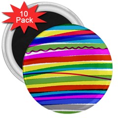 Print Ink Colorful Background 3  Magnets (10 Pack)  by Cemarart