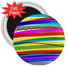 Print Ink Colorful Background 3  Magnets (100 Pack) by Cemarart