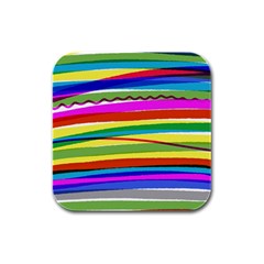 Print Ink Colorful Background Rubber Square Coaster (4 Pack)