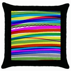 Print Ink Colorful Background Throw Pillow Case (black) by Cemarart