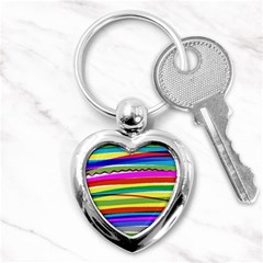 Print Ink Colorful Background Key Chain (heart) by Cemarart