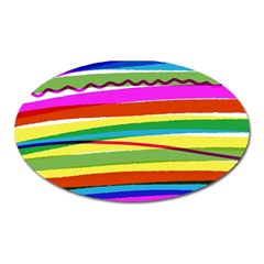 Print Ink Colorful Background Oval Magnet by Cemarart