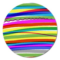 Print Ink Colorful Background Magnet 5  (round) by Cemarart