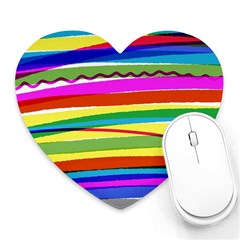 Print Ink Colorful Background Heart Mousepad by Cemarart