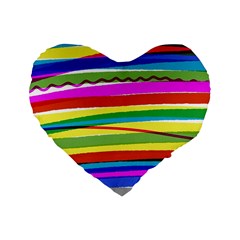 Print Ink Colorful Background Standard 16  Premium Heart Shape Cushions by Cemarart