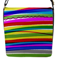 Print Ink Colorful Background Flap Closure Messenger Bag (s)